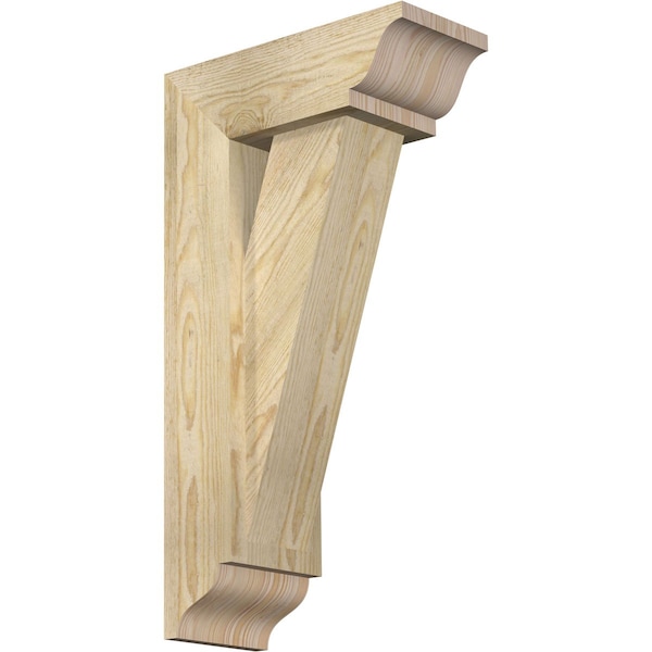 Ekena Millwork Traditional Traditional Rough Sawn Bracket w/ Offset Brace, Douglas Fir, 6"W x 14"D x 26"H BKT0604X14X26TRA01RDF - main